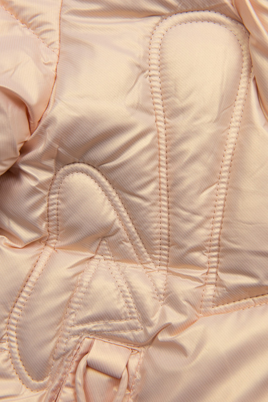 Giacca invernale rosa con pelliccia