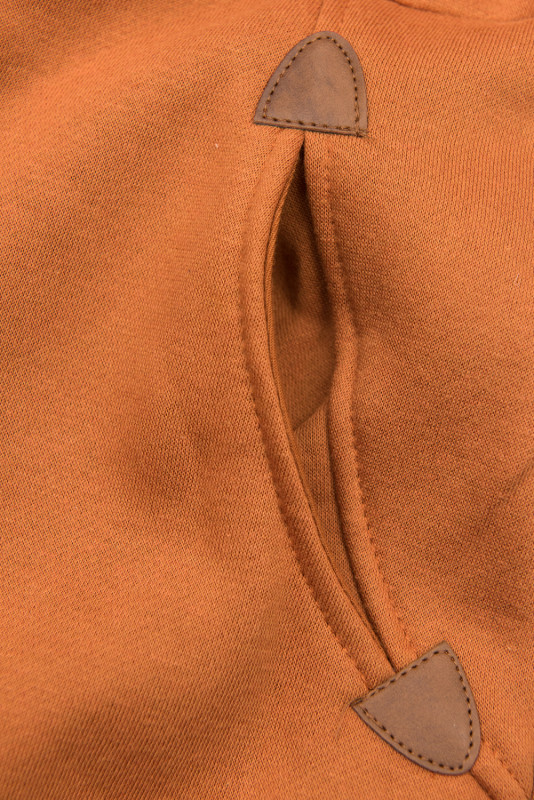 Felpa mattone arancione estesa con zip