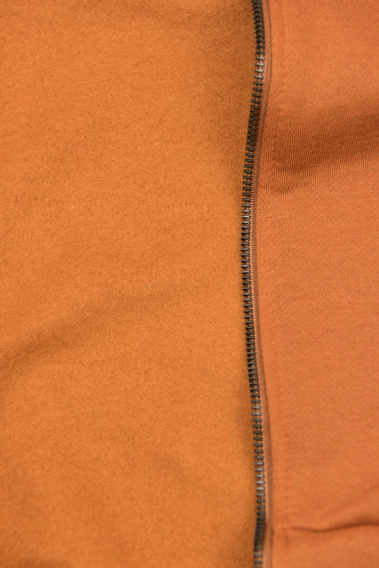 Felpa mattone arancione estesa con zip
