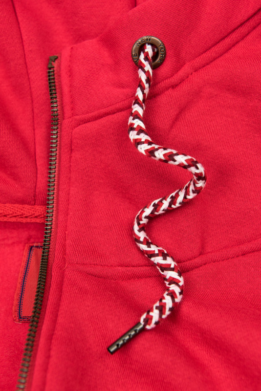 Felpa rossa estesa con zip