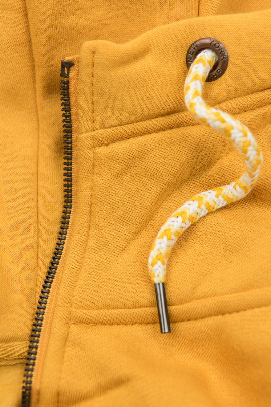 Felpa gialla estesa con zip
