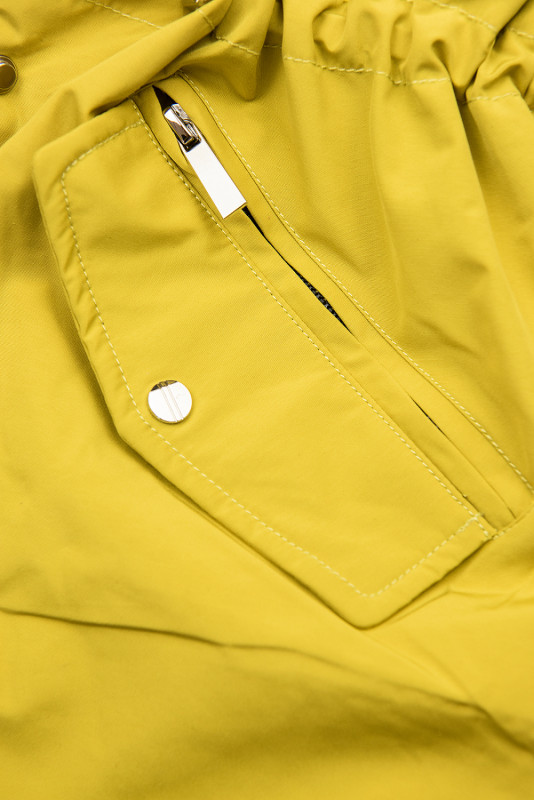 Parka giallo limone invernale con fodera beige