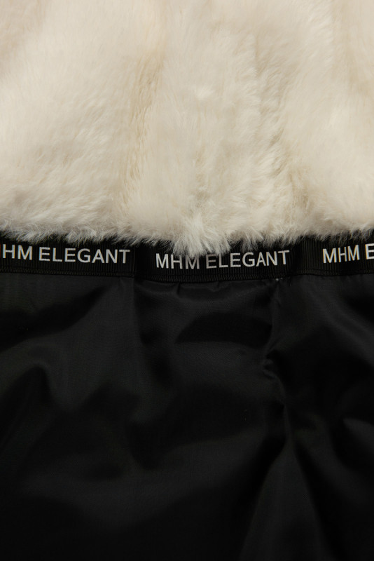 Parka esteso con pelliccia nero/bianco