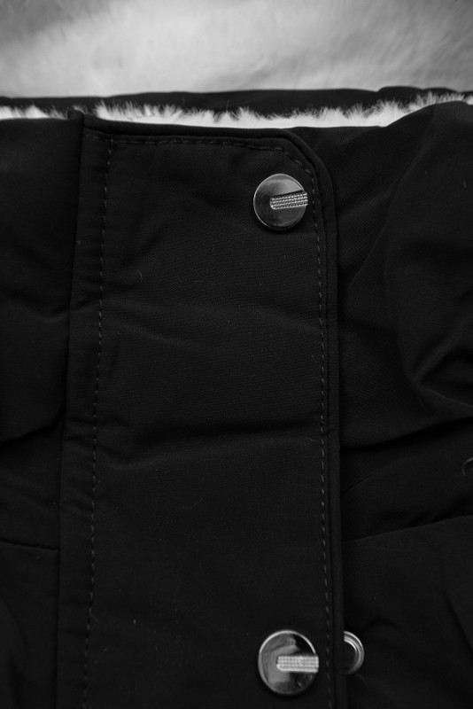 Parka esteso con pelliccia nero/bianco