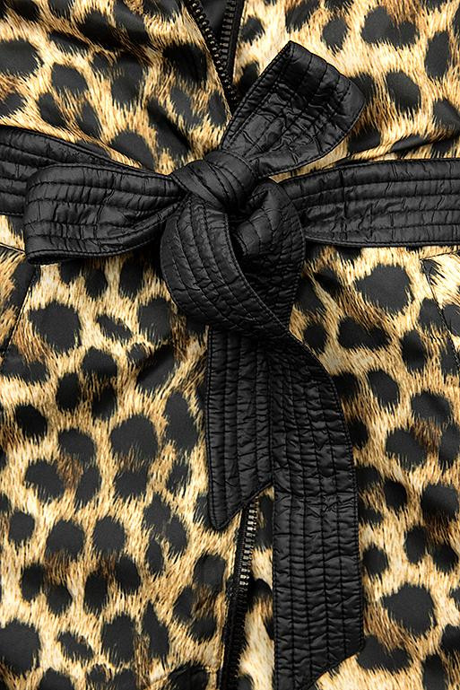 Giacca reversibile nera/fantasia leopardata