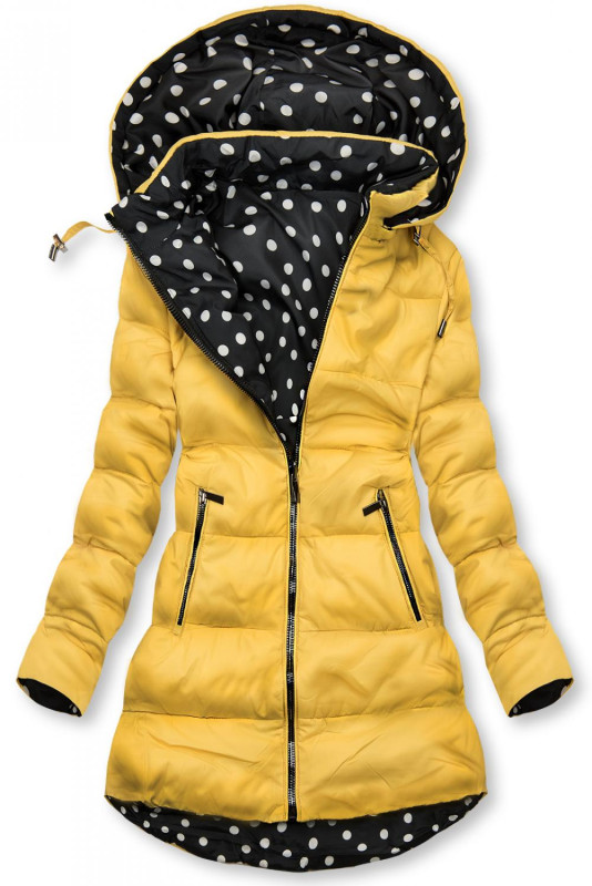 Giacca reversibile gialla/a pois