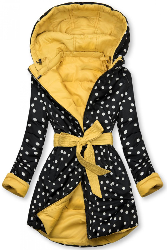 Giacca reversibile gialla/a pois