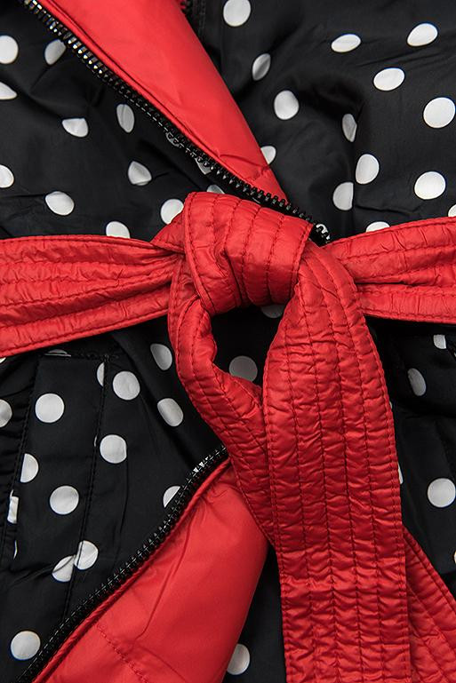 Giacca reversibile rossa/a pois