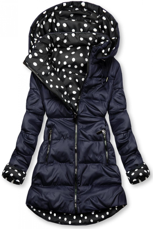 Giacca reversibile blu scuro/a pois