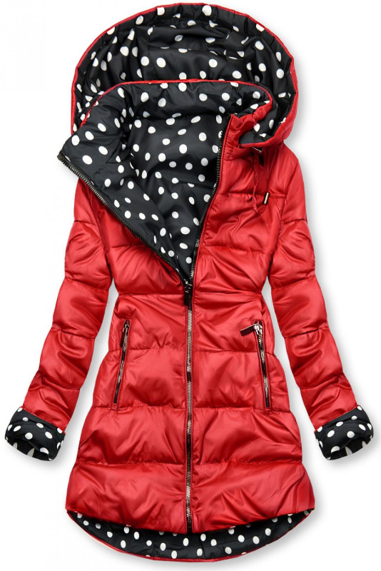 Giacca reversibile rossa/a pois