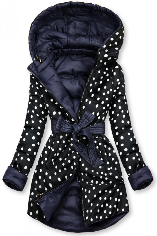 Giacca reversibile blu scuro/a pois
