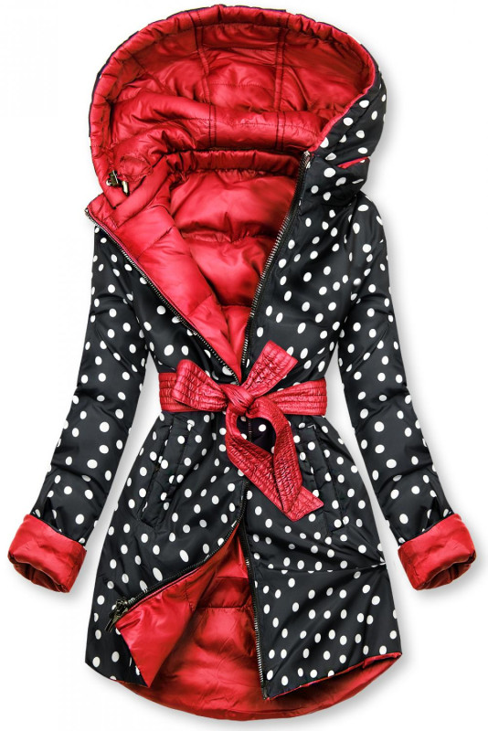 Giacca reversibile rossa/a pois