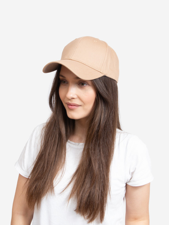 Cappellino beige dal taglio basic