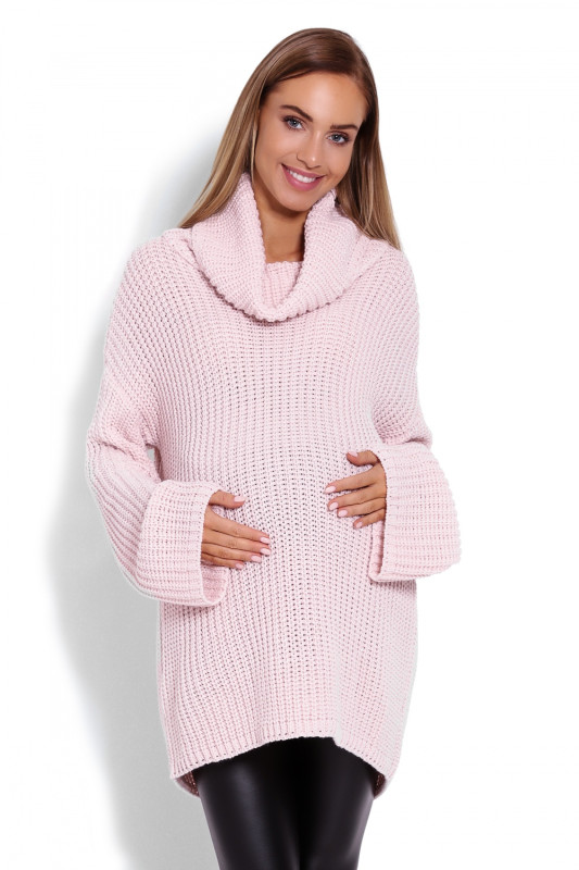 Maglione rosa caldo con colletto