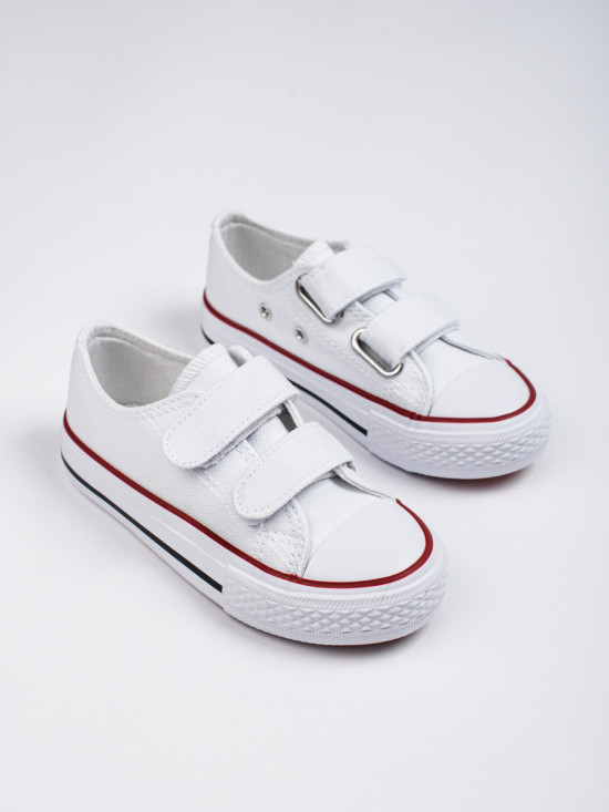 Sneakers bianche da bambini con velcro