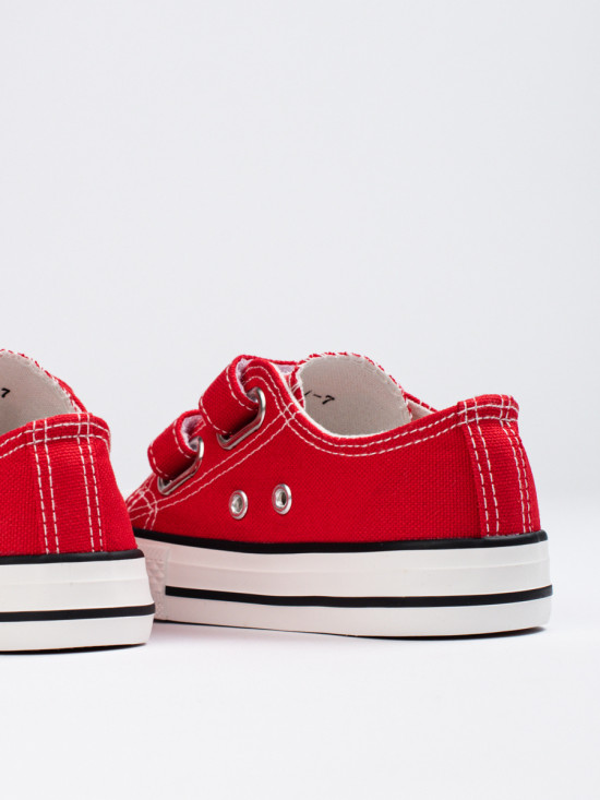 Sneakers rosse da bambini con velcro