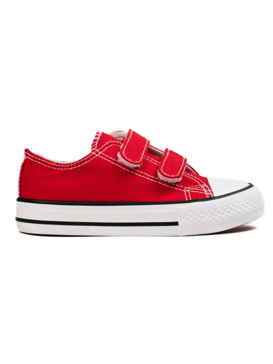Sneakers rosse da bambini con velcro
