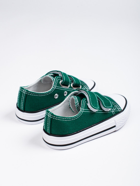 Sneakers verde scuro da bambini con velcro