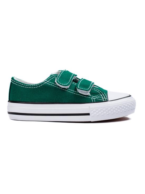 Sneakers verde scuro da bambini con velcro
