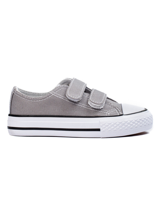 Sneakers grigie da bambini con velcro