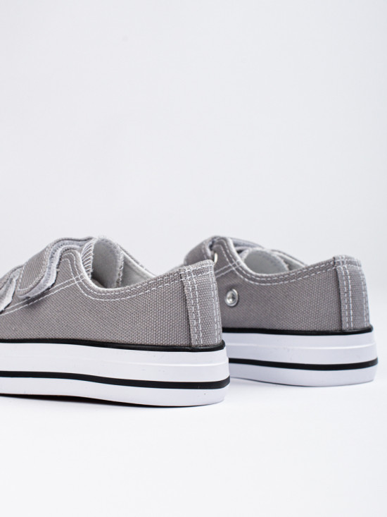 Sneakers grigie da bambini con velcro