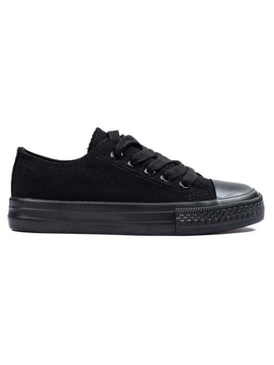 Sneakers classiche per bambini con allacciatura nere