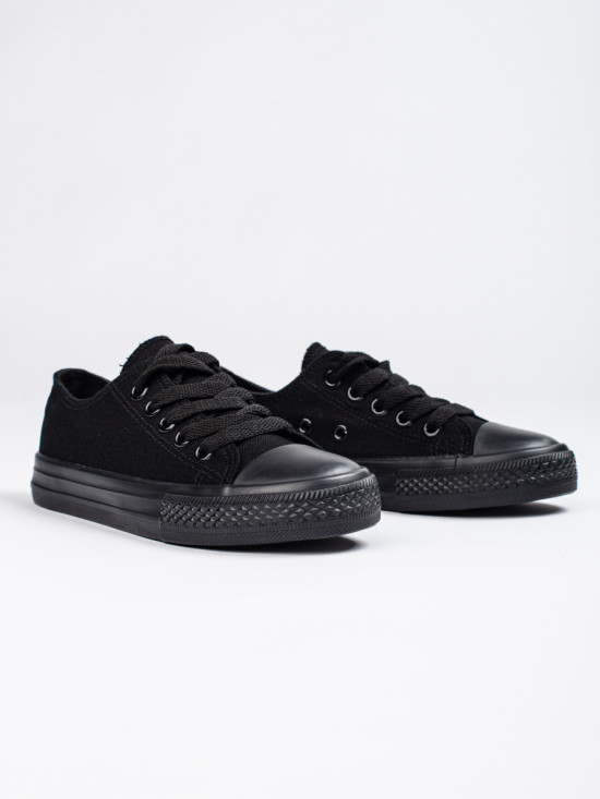 Sneakers classiche per bambini con allacciatura nere