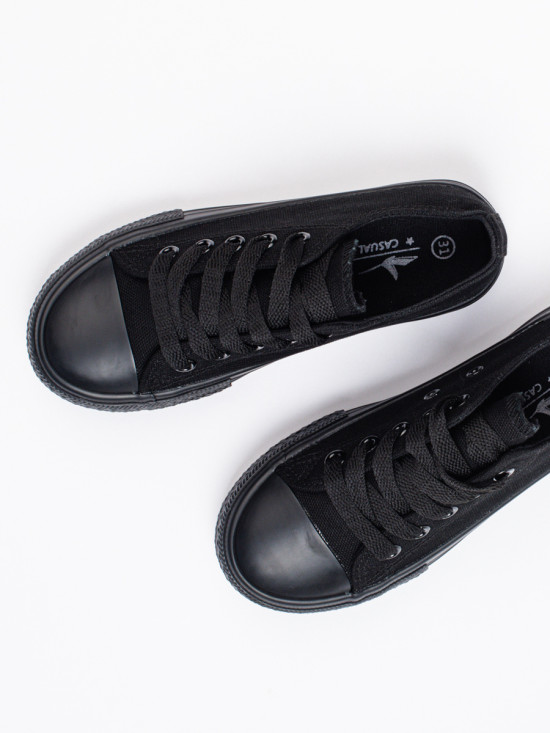 Sneakers classiche per bambini con allacciatura nere