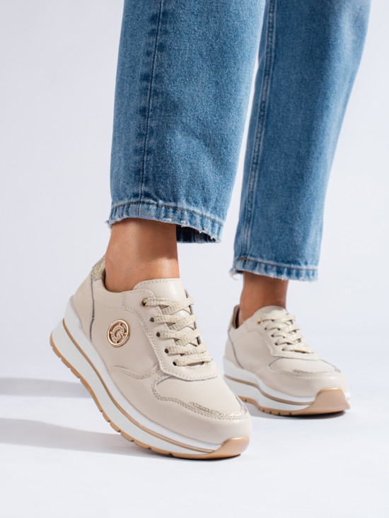 Sneakers sportivo-elegante beige/oro