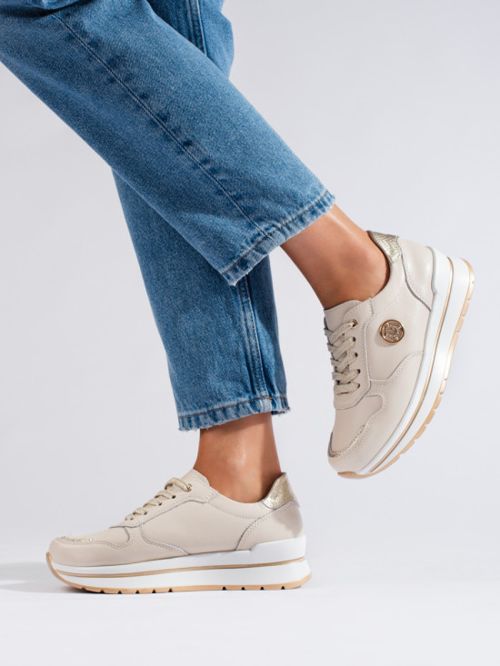 Sneakers sportivo-elegante beige/oro