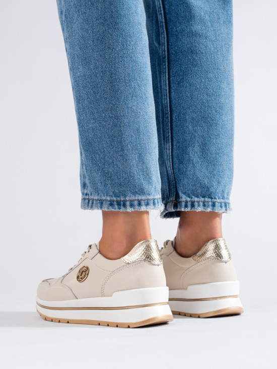 Sneakers sportivo-elegante beige/oro
