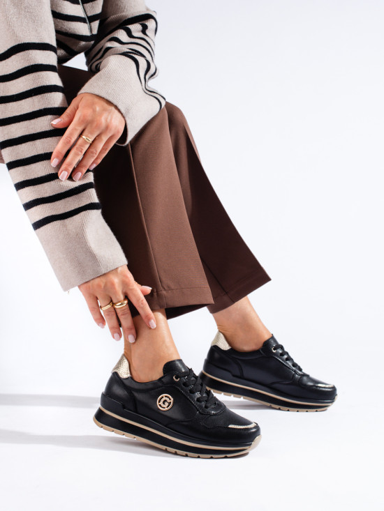 Sneakers sportivo-elegante nero/oro