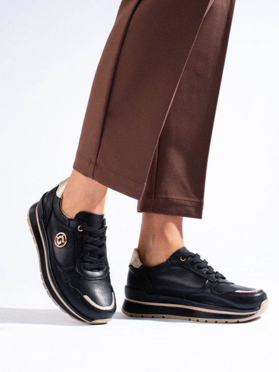 Sneakers sportivo-elegante nero/oro