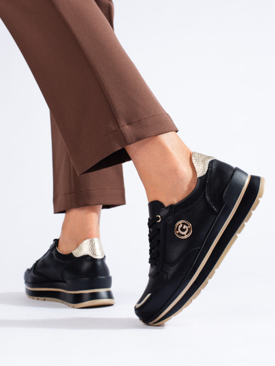 Sneakers sportivo-elegante nero/oro