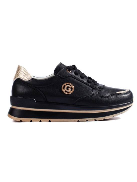 Sneakers sportivo-elegante nero/oro
