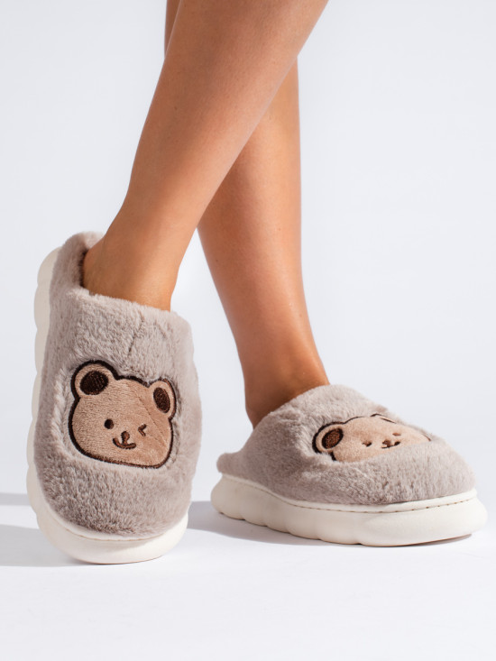 Pantofole in pelliccia beige scuro TEDDY