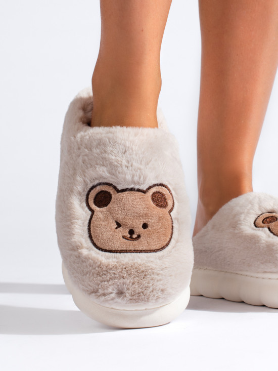 Pantofole in pelliccia beige chiaro TEDDY