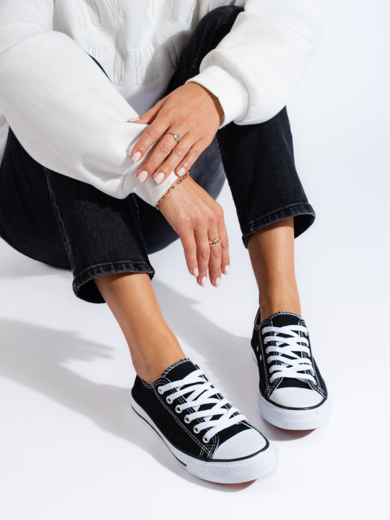 Sneakers in tela da donna nero