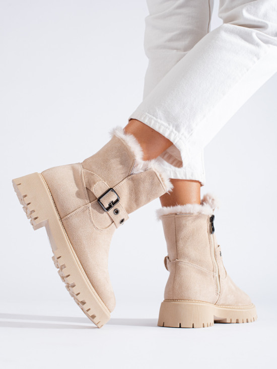 Scarpe da neve beige con fibbia