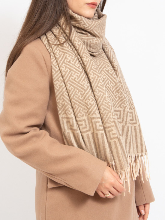 Sciarpa fantasia beige scuro
