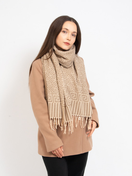 Sciarpa fantasia beige scuro