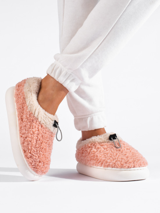 Pantofole da donna in pelliccia rosa