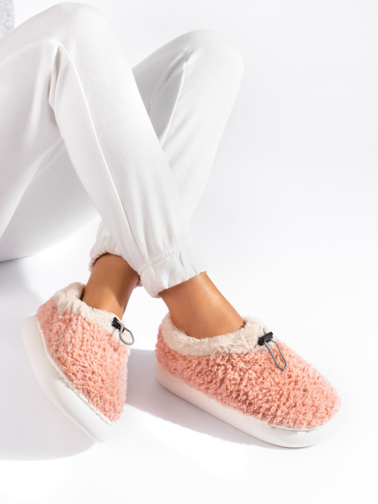 Pantofole da donna in pelliccia rosa