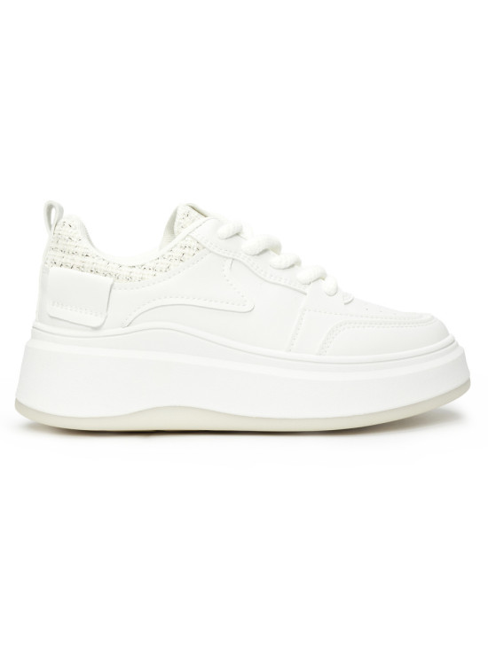 Sneakers bianche da donna con suola spessa