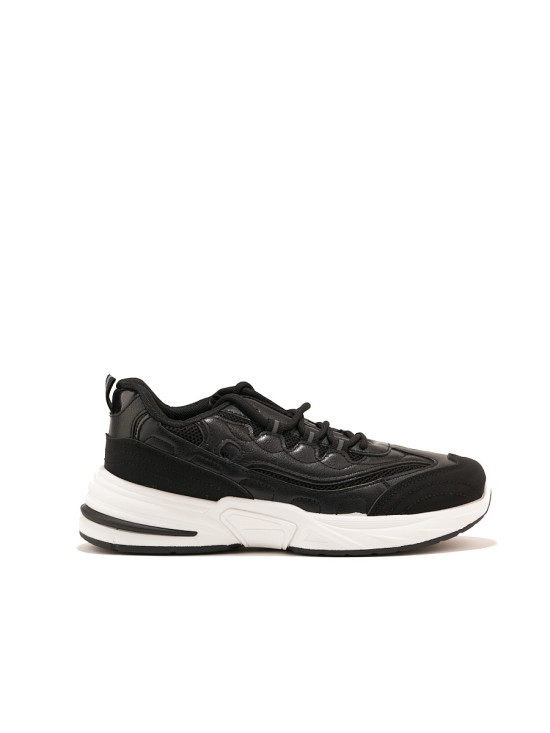 Scarpe sportive nere da donna con suola spessa