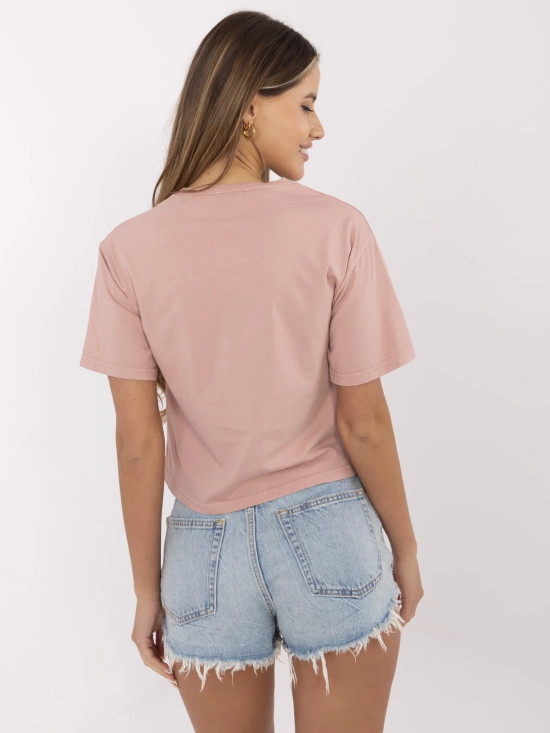 RUE PARIS Ružičasti T-Shirt s printom