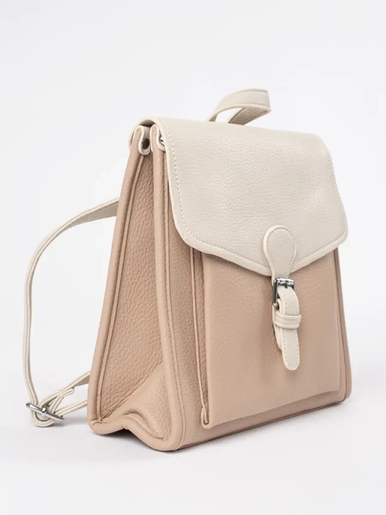 Zaino beige da donna con patta