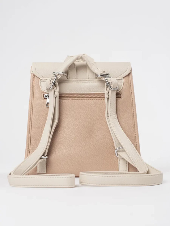 Zaino beige da donna con patta
