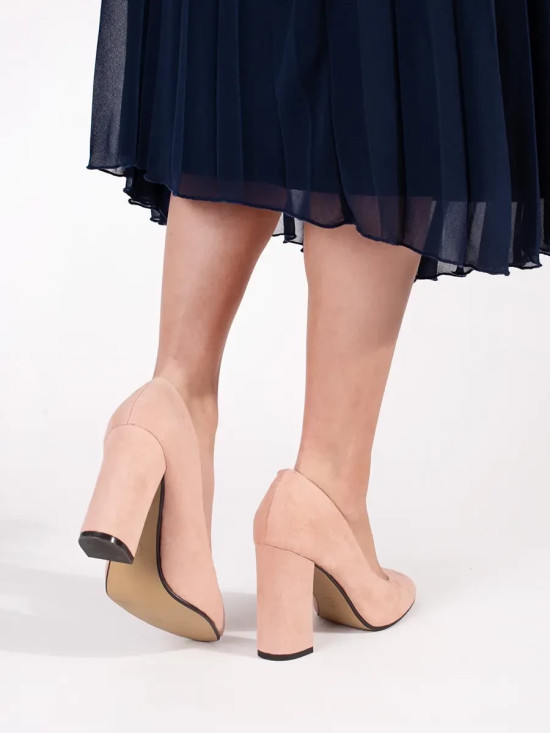Beige Suede Visoke Potpetice