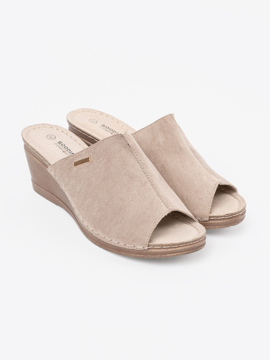 Beige ženske papuče na platformi